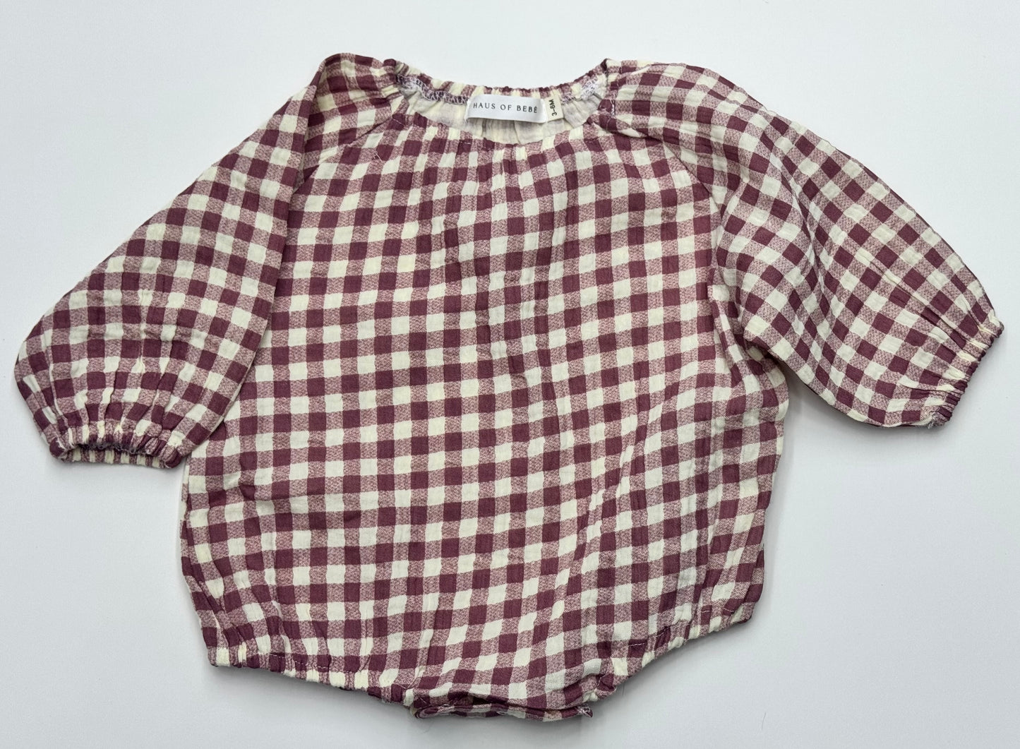 Nora Gingham Romper | Cranberry