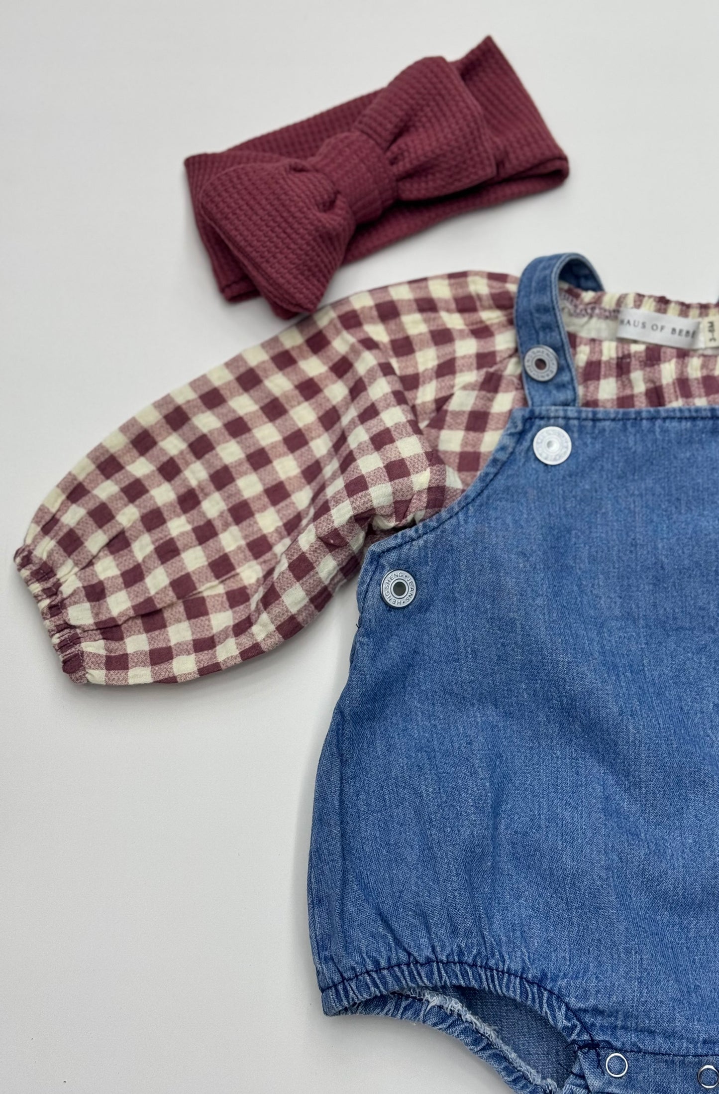 Nora Gingham Romper | Cranberry