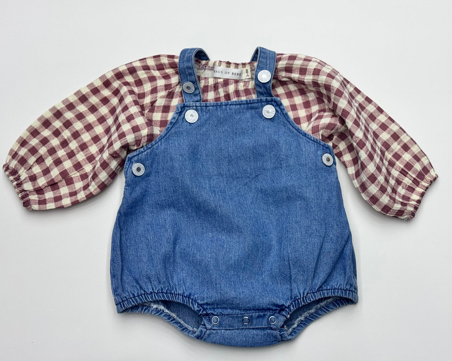Nora Gingham Romper | Cranberry