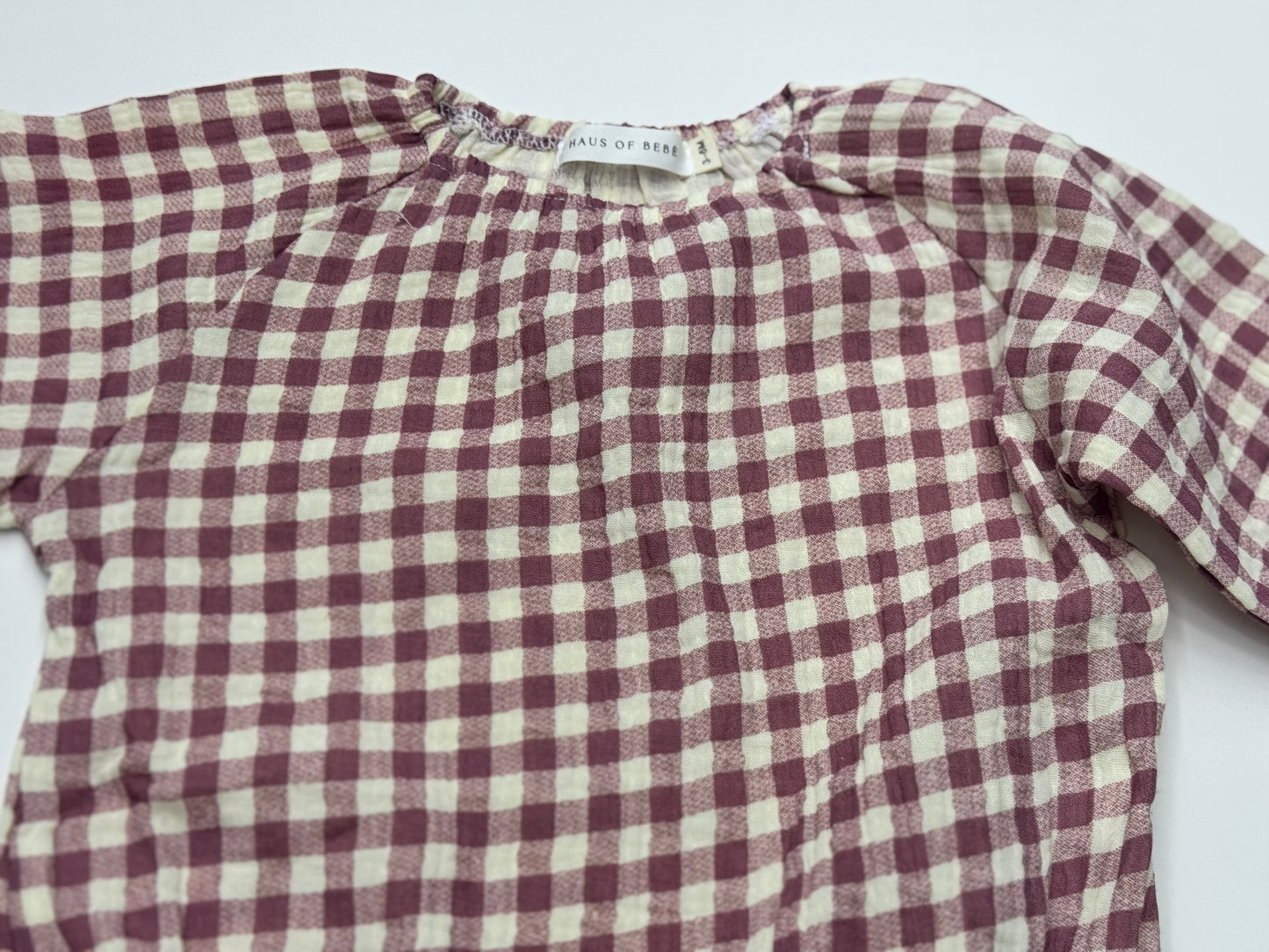 Nora Gingham Romper | Cranberry