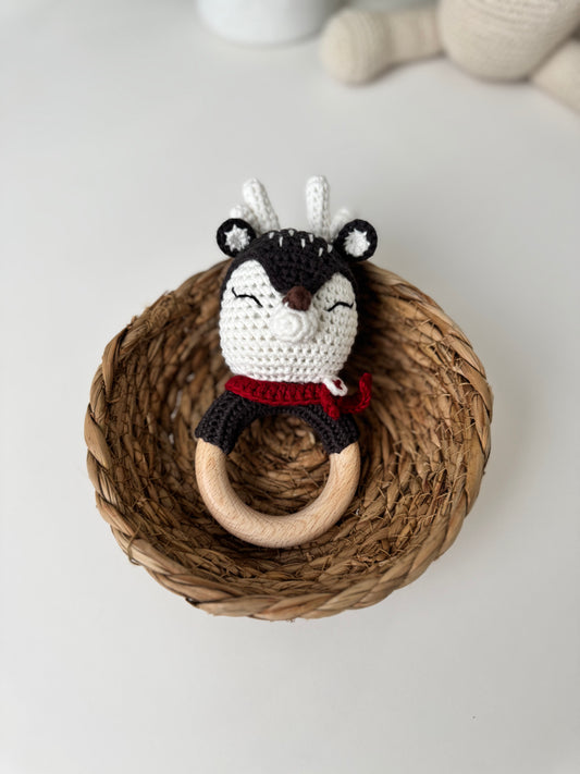 Winter Crochet Deer Rattle