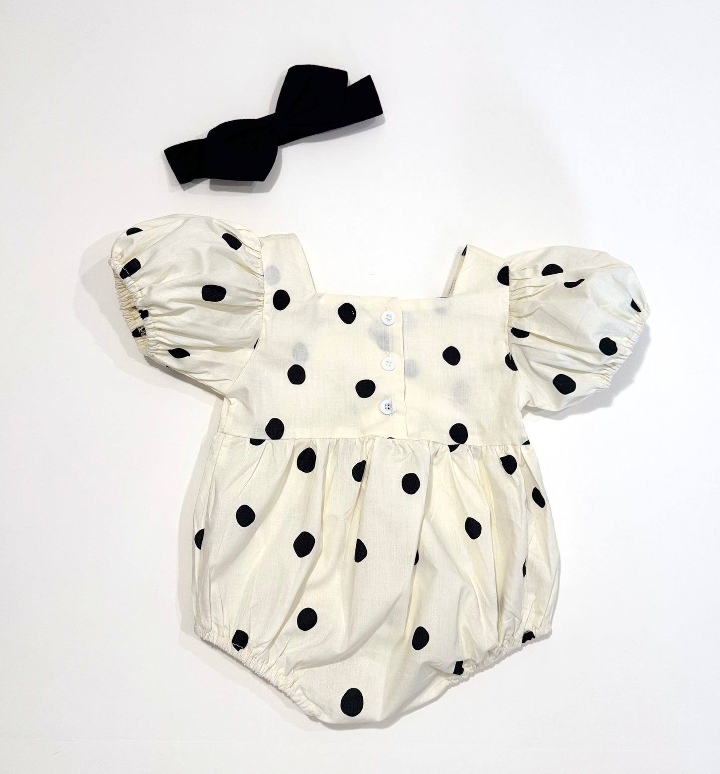 Claire Polka Dot Romper with Bow