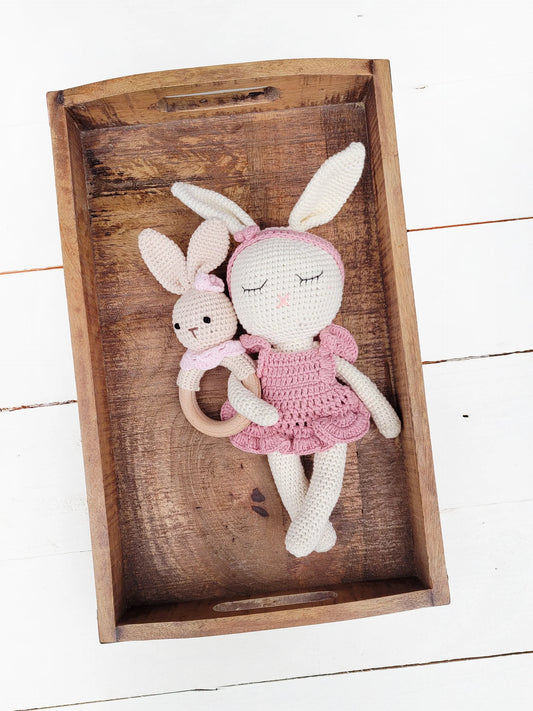 Handmade Sleepy Crochet Girl Bunny