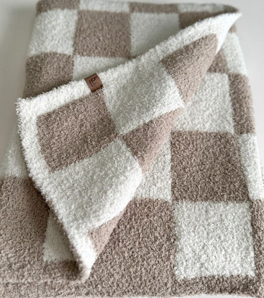 Bebé Luxe Blanket | Neutral Checkered